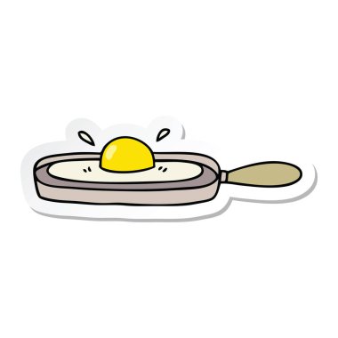 etiket ilginç el çizilmiş karikatür yumurta tavada kızarmış