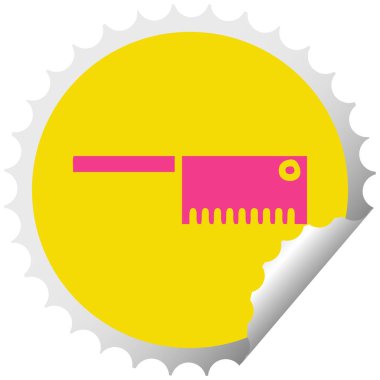 dairesel peeling etiket karikatür kasap bıçağı