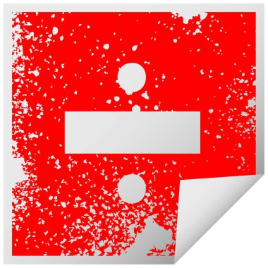 sıkıntılı kare bir bölme simgesinden sembolü etiket soyma