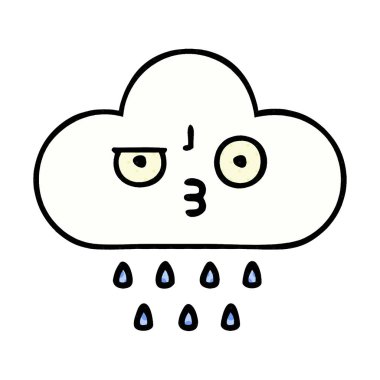bir yağmur bulutu çizgi roman tarzı karikatür