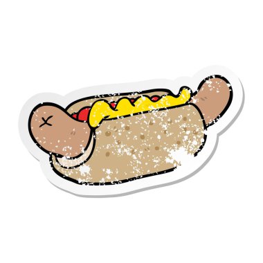 bir çizgi film sıcak köpek sıkıntılı etiket