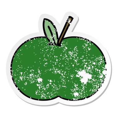 sevimli çizgi sulu elma sıkıntılı etiket