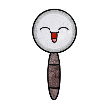 Retro grunge doku karikatür bir büyüteç