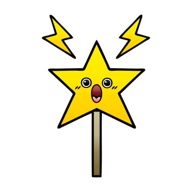 sihirli bir değnek degrade gölgeli çizgi film