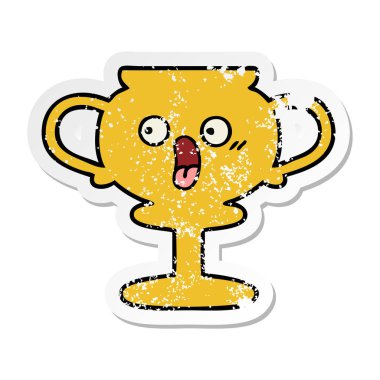 sevimli çizgi Trophy sıkıntılı etiket