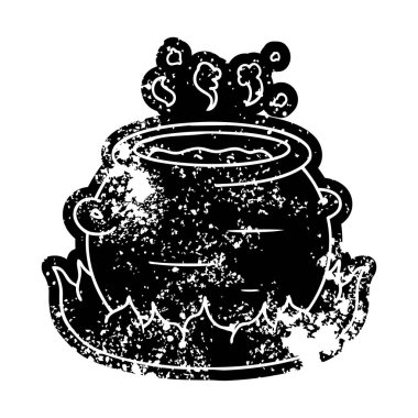 güveç pot çizim grunge simgesi