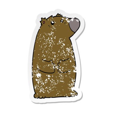 çizgi film ayı sıkıntılı etiket