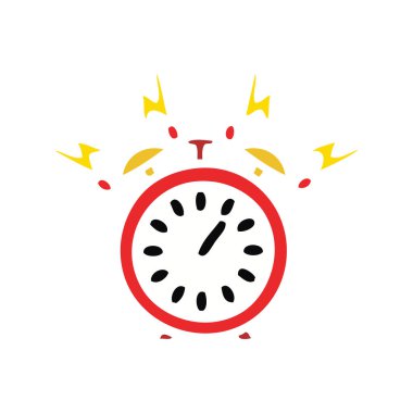 düz renk retro karikatür bir zil çalar saat