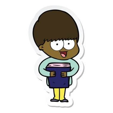 bir mutlu çizgi film çocuk etiket