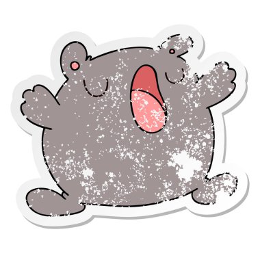 ilginç bir el sıkıntılı etiket çizgi film şarkı ayı çizilmiş