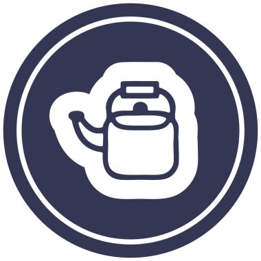 mutfak su ısıtıcısı dairesel simgesi simgesi