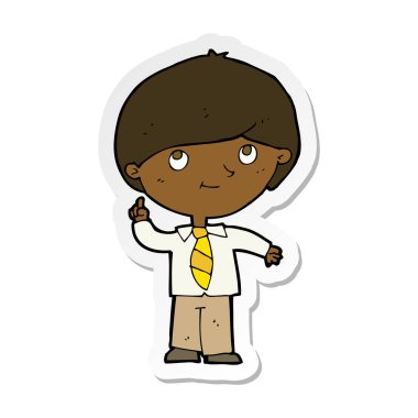 etiket fikir ile bir çizgi film çocuk