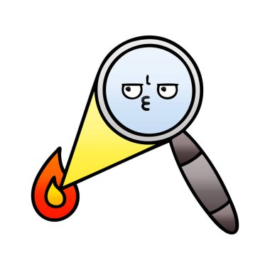 Degrade gölgeli karikatür Büyüteç