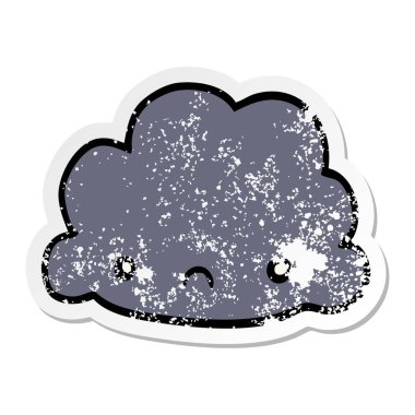 bir çizgi film bulut sıkıntılı etiket