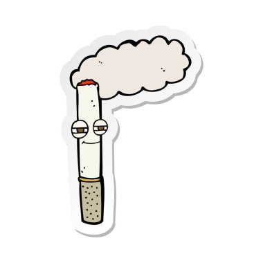 etiket bir karikatür mutlu Sigara