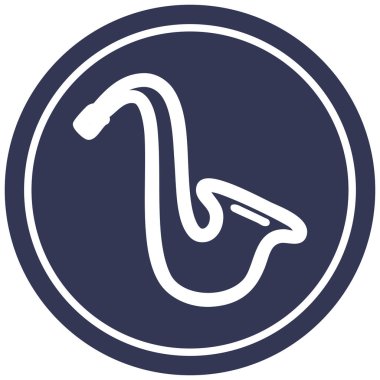 müzik aleti saksafon dairesel simgesi