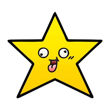 altın yıldız degrade gölgeli karikatür