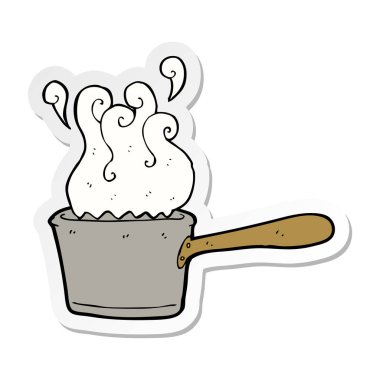 bir çizgi film mutfak Pan etiket