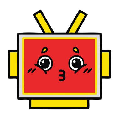 sevimli çizgi robot baş