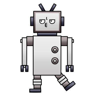 bir robot degrade gölgeli çizgi film