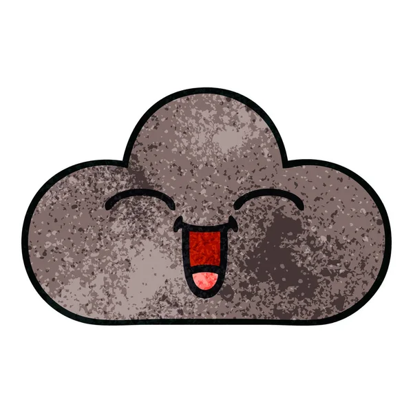 Ретро гранжева текстура мультфільм штормова хмара — стоковий вектор