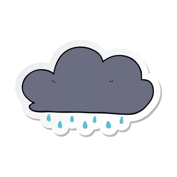 Sticker Van Een Cartoon Regen Wolk — Stockvector