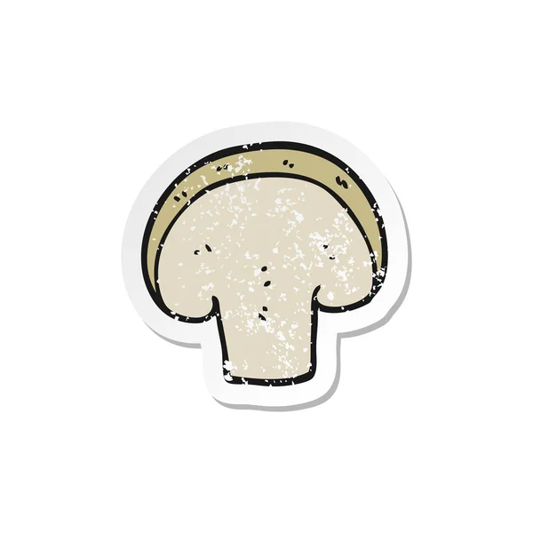 Distressed Sticker Cartoon Mushroom Slice — Stock Vector