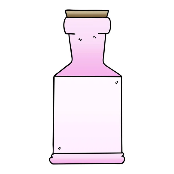 Eigenzinnige gradient grijs cartoon potion fles — Stockvector