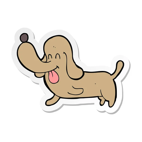 Sticker Cartoon Happy Dog — Stock Vector
