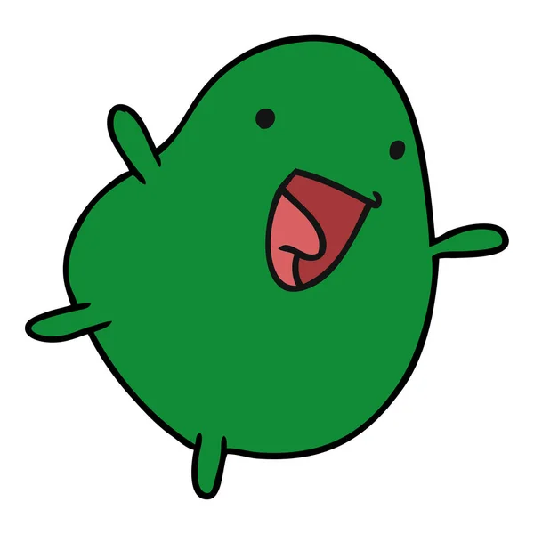 Cartoon Illustration Kawaii Cute Happy Bean — Stock Vector