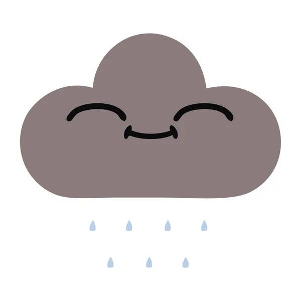 平色复古卡通的风暴雨云 — 图库矢量图片