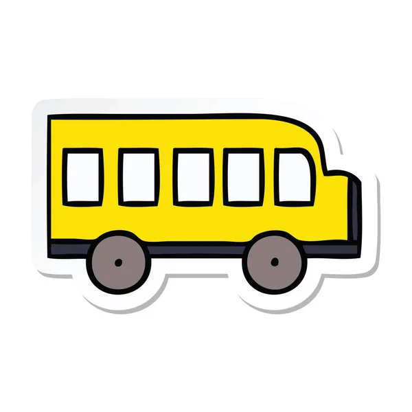 Nálepkou Roztomilý Kreslený Školní Autobus — Stockový vektor