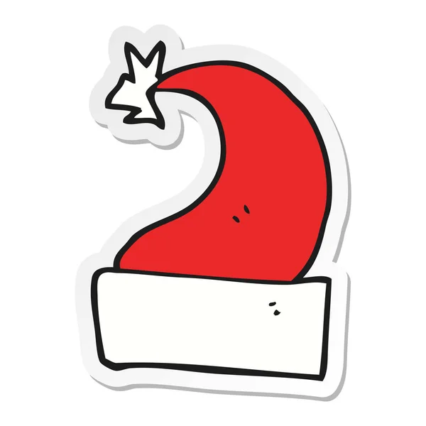 Klistermärke Tecknad Jul Hatt — Stock vektor
