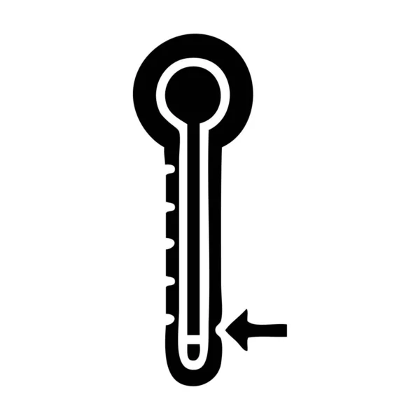 Flaches Symbol kaltes Thermometer — Stockvektor
