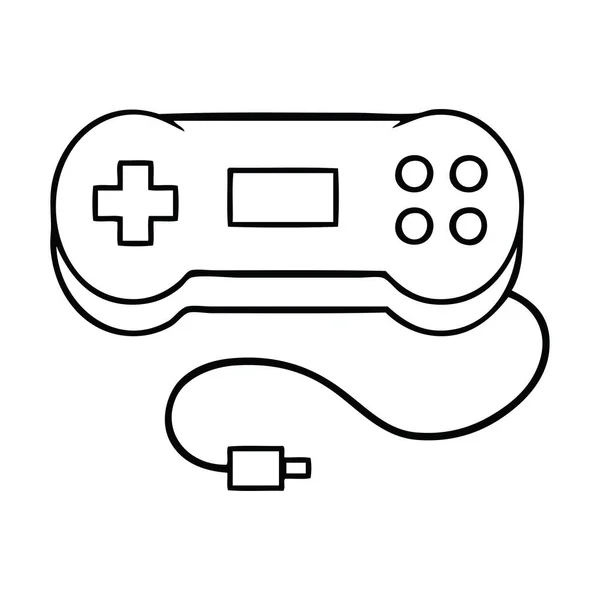 Linea Disegno Cartone Animato Controller Gioco — Vettoriale Stock