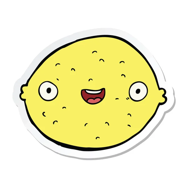 Sticker Voor Een Tekenfilm Lemon — Stockvector