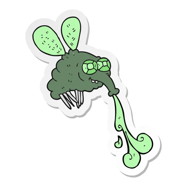 Etiqueta de uma mosca grosseira dos desenhos animados — Vetor de Stock