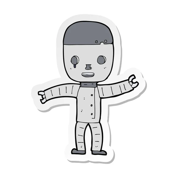 Sticker Van Robot Van Een Cartoon — Stockvector