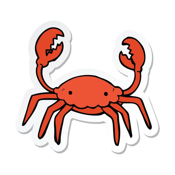 Sticker of a cartoon crab — Stock Vector