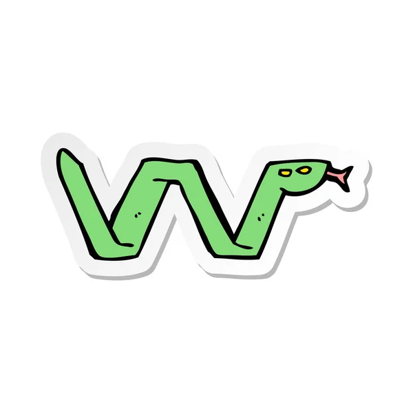 Sticker of a cartoon snake symbol — Stock Vector
