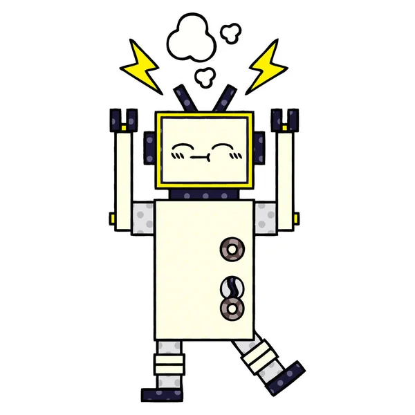Comic Book Style Cartoon Robot — Stock Vector