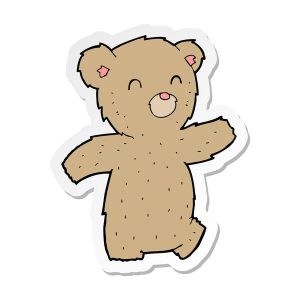 Aufkleber Eines Cartoon Teddybären — Stockvektor