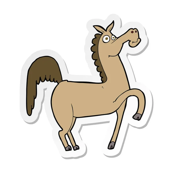 Sticker Funny Cartoon Horse — Stock Vector