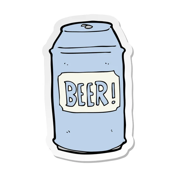 Autocollant Une Canette Bière Dessin Animé — Image vectorielle