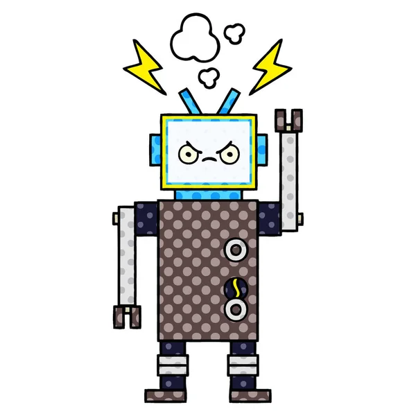 Historieta Estilo Cómic Robot — Vector de stock