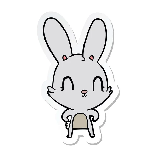 Pegatina Lindo Conejo Dibujos Animados — Vector de stock