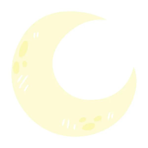 Disegnato Mano Eccentrico Cartone Animato Luna Crescente — Vettoriale Stock