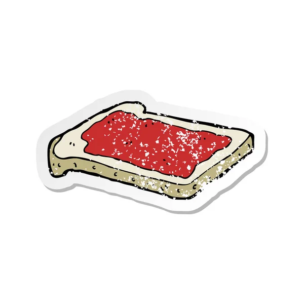 Retro Distressed Nálepka Karikatura Jam Toastu — Stockový vektor