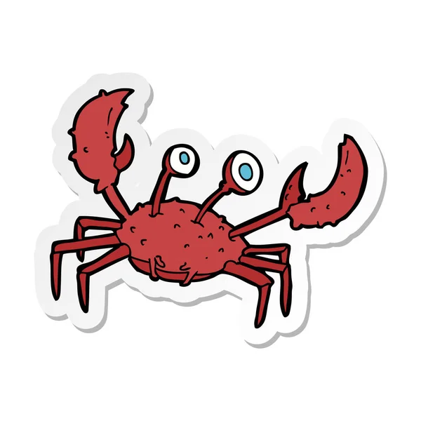 Sticker Cartoon Crab — Stock Vector