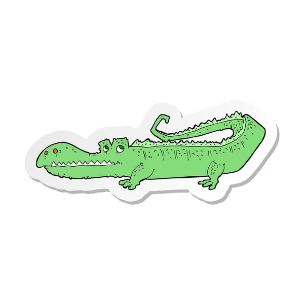 Autocollant Crocodile Dessin Animé — Image vectorielle